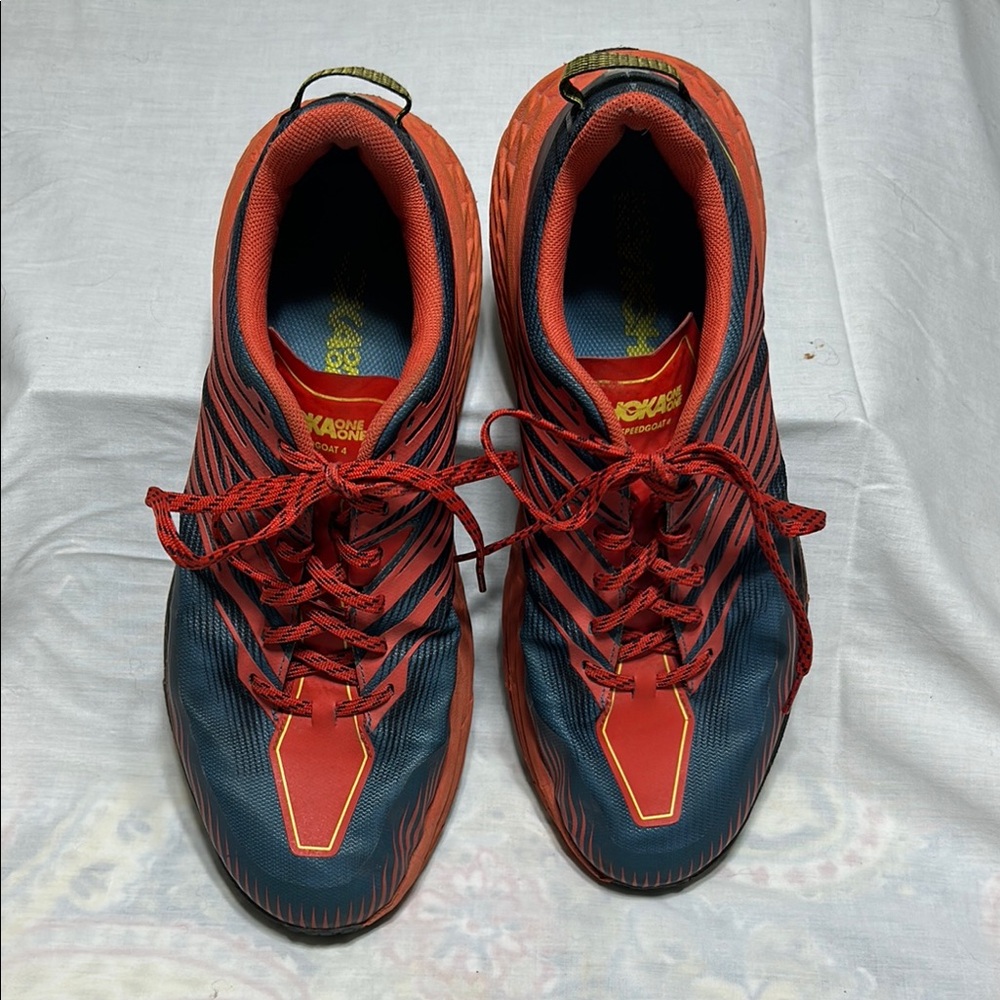 Hoka Speedgoat 4 Trail Running Shoes Orange and Navy